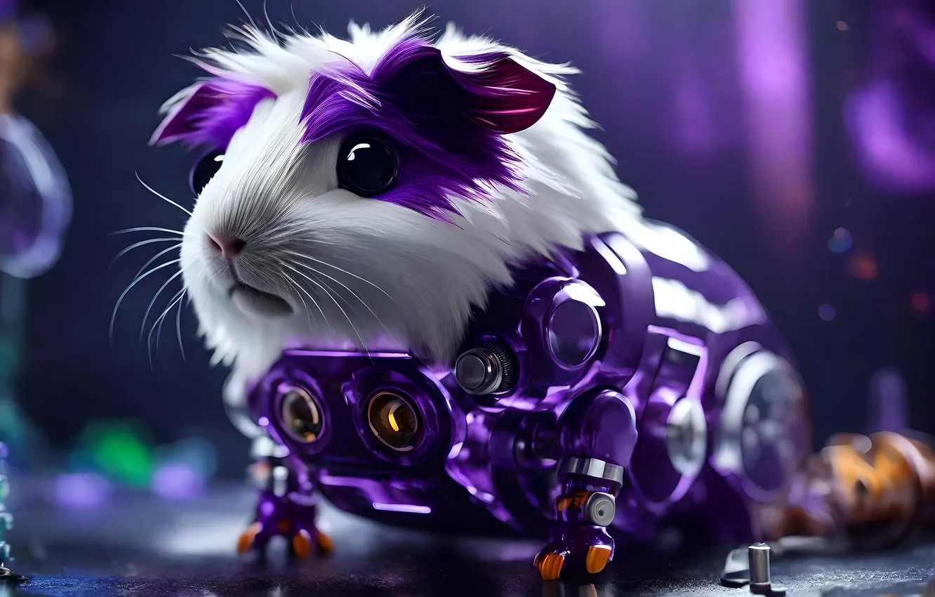 Photo wallpaper Guinea pig, cyborg, animal
