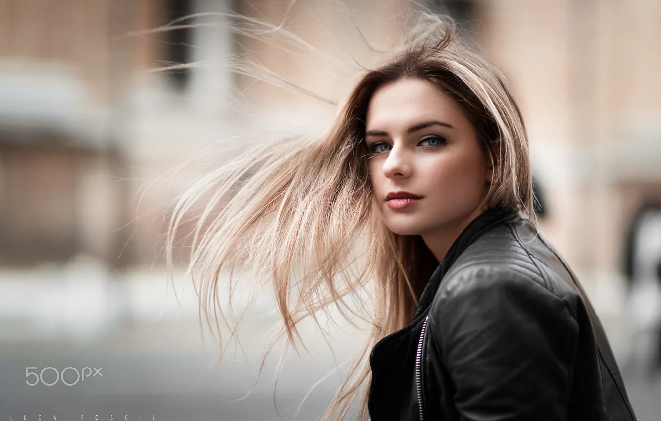 Photo wallpaper girl, long hair, photo, photographer, blue eyes, model, lips, face