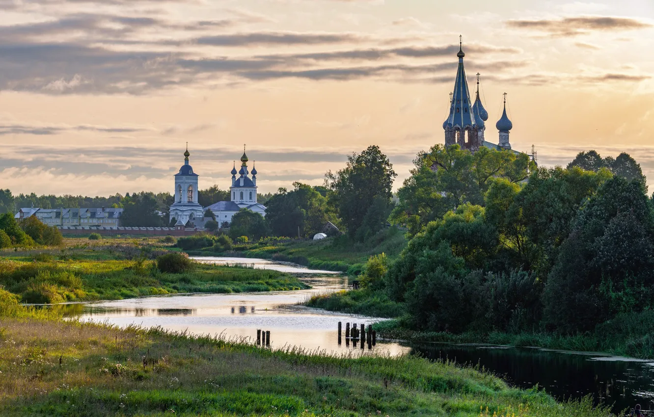 Photo wallpaper morning, river, Dunilovo, Ivanovo oblast, Andrey Gubanov