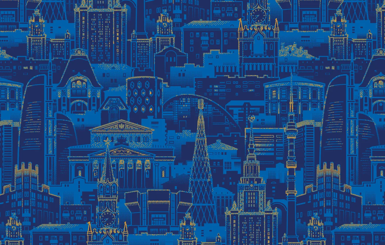 Photo wallpaper building, vector, Moscow, The Kremlin, pixels