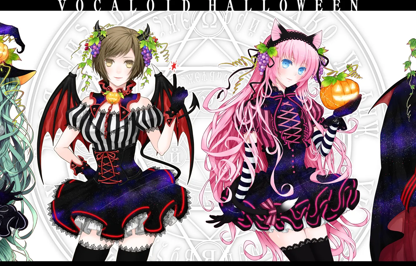 Photo wallpaper girls, holiday, anime, art, guy, vocaloid, hatsune miku, halloween