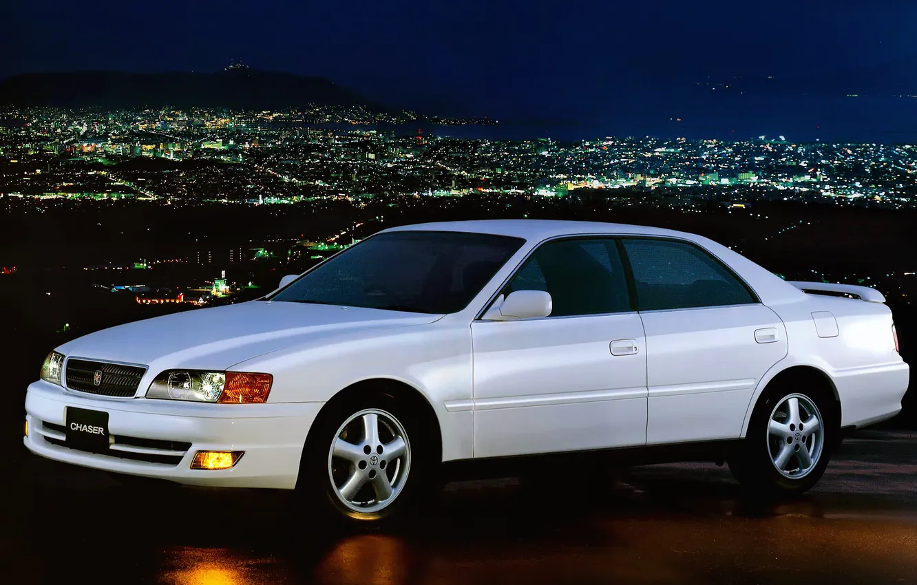 Photo wallpaper auto, night, the city, Toyota Chaser