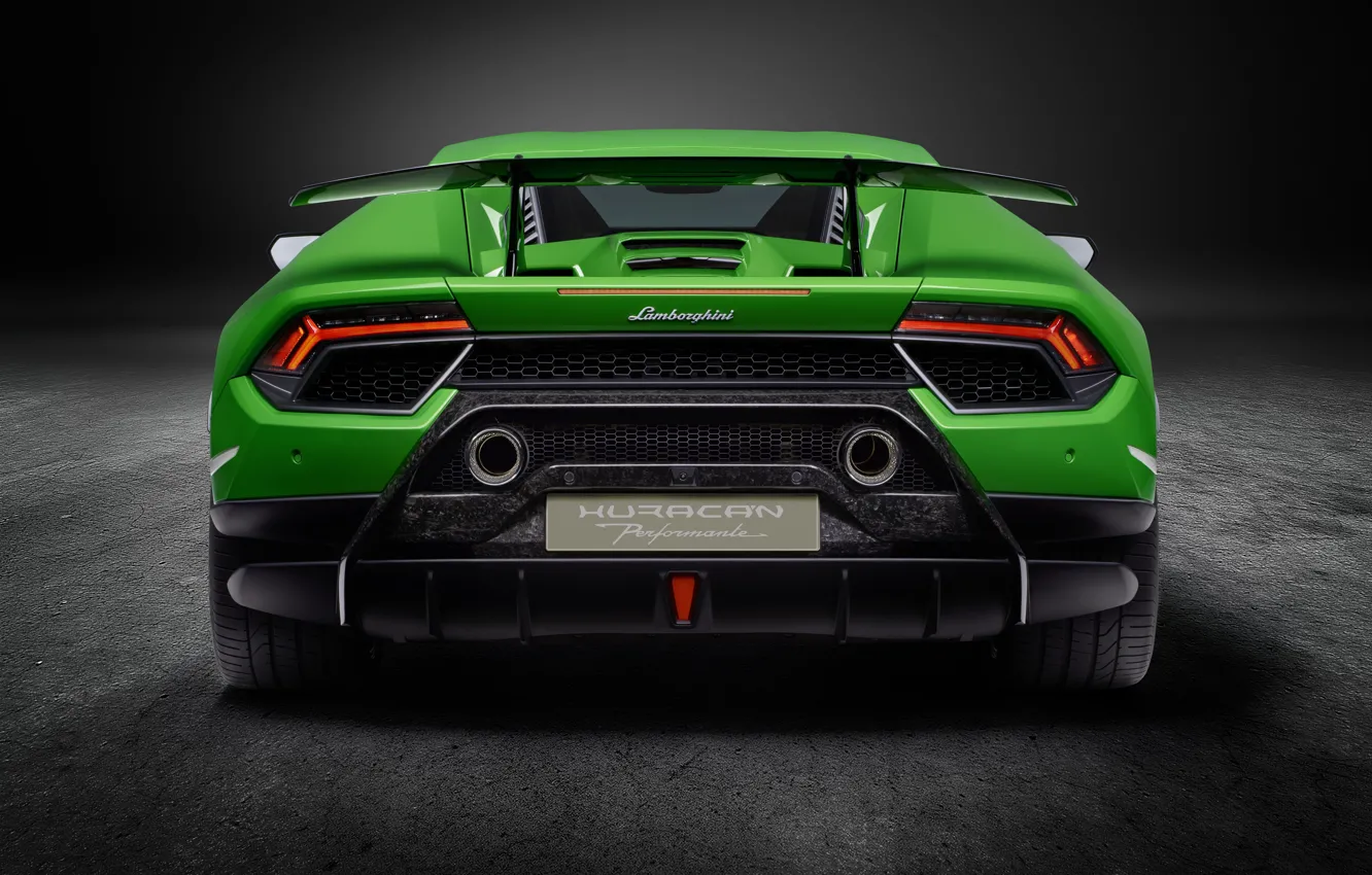 Photo wallpaper Lamborghini, supercar, rear view, Performante, Huracan