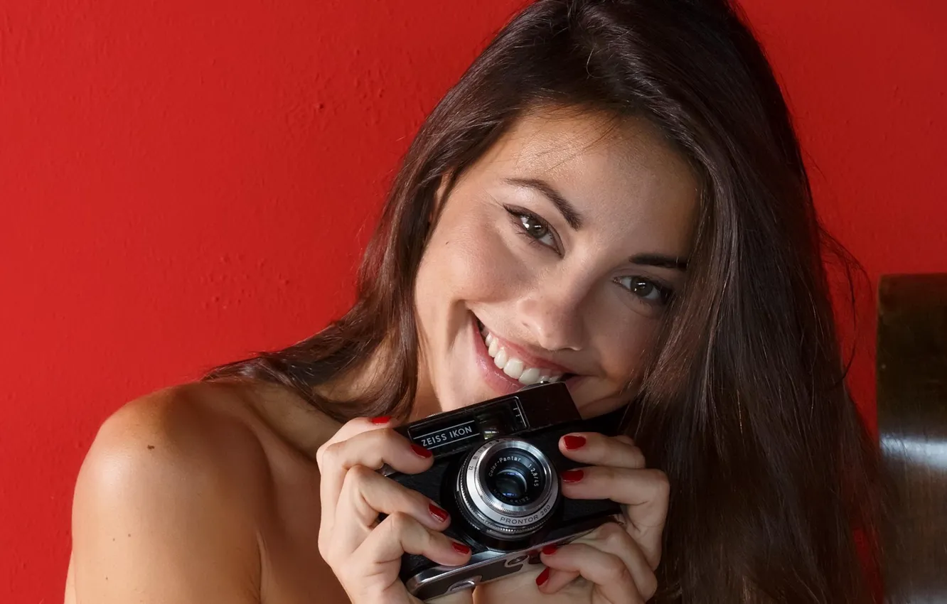 Photo wallpaper smile, model, brunette, the camera, Lorena Garcia, Lorena Morena, Lorena Graham, Lorena b