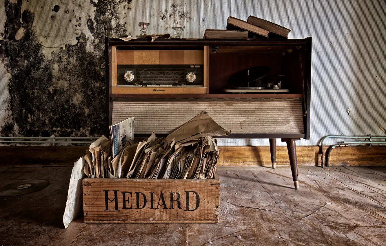 Photo wallpaper vinyl, record, record player