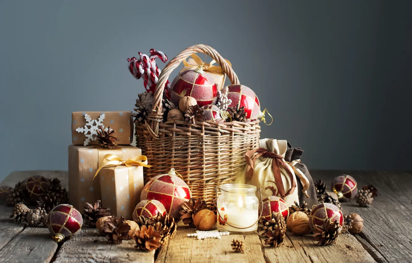 Photo wallpaper decoration, gift, new year, Christmas, Christmas, wood, New Year, Xmas