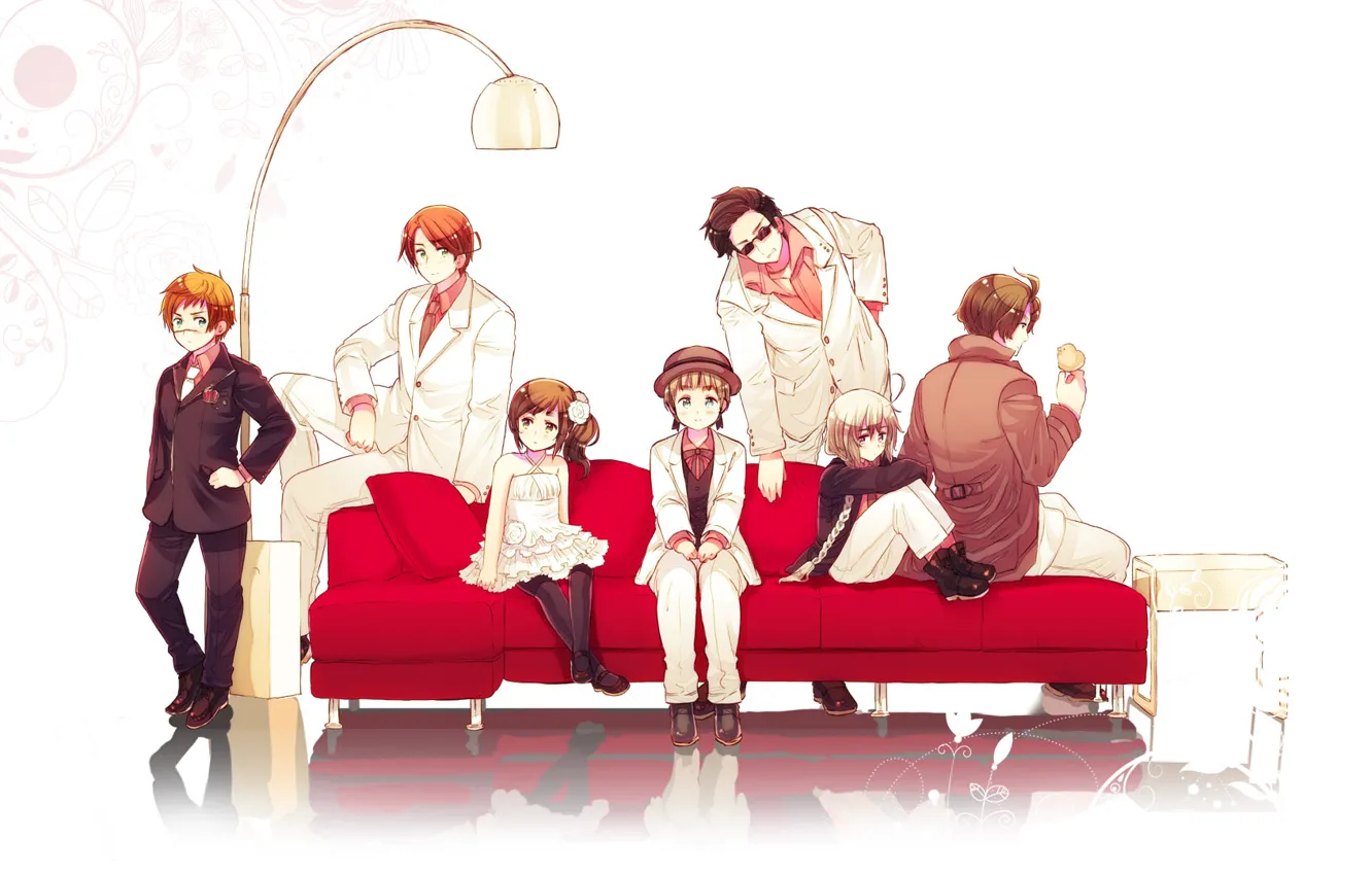 Photo wallpaper anime, art, manga, friends, kugelmugel axis powers hetalia