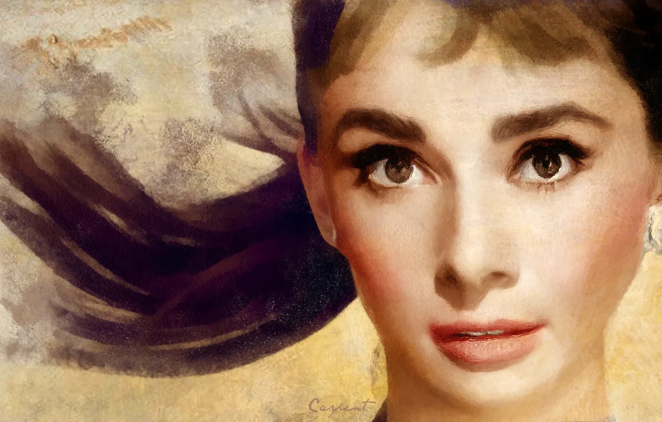 Photo wallpaper eyes, face, actress, Audrey Hepburn, Audrey Hepburn