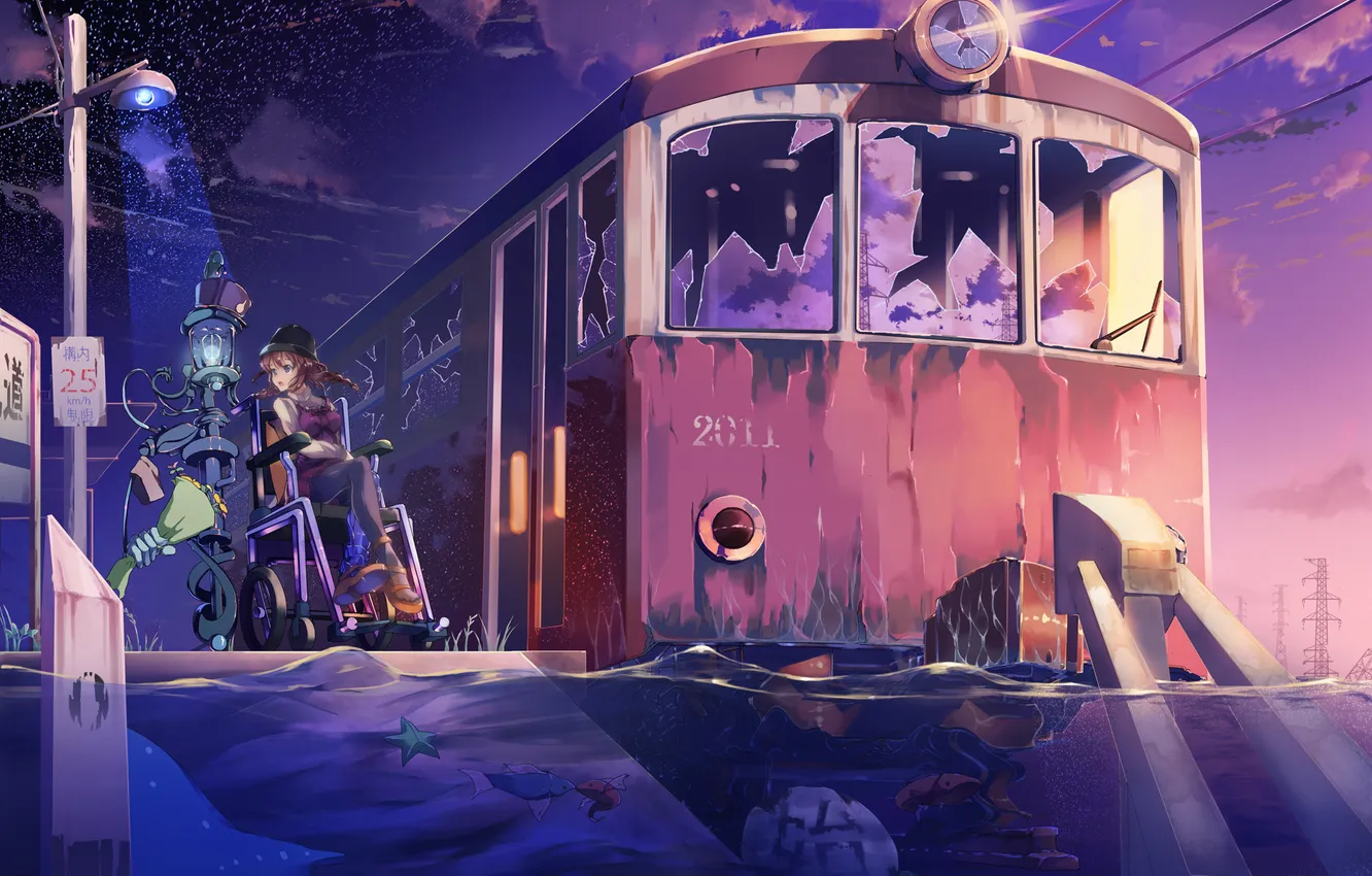 Photo wallpaper the sky, robot, tram