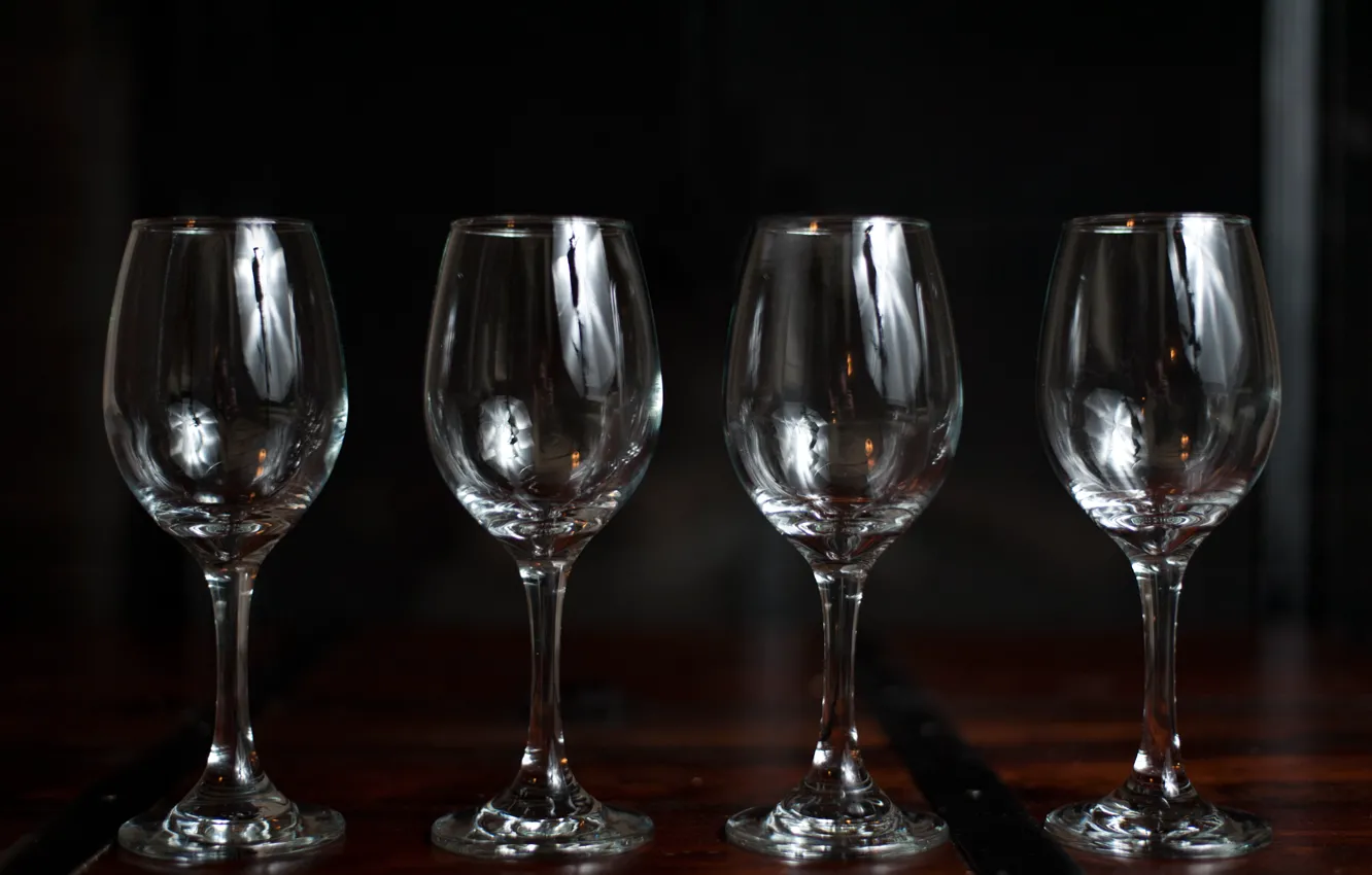 Photo wallpaper glass, glasses, four