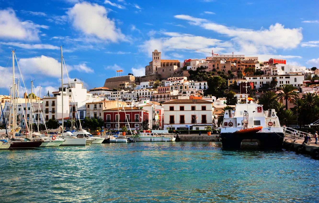 Photo wallpaper sea, the city, Marina, Ibiza