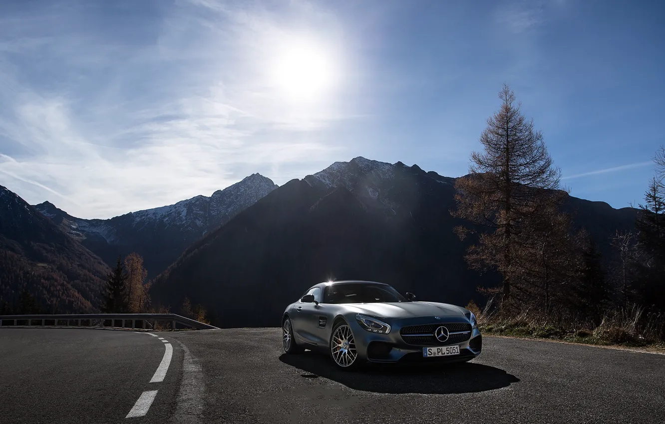 Photo wallpaper AMG, Mercedes-benz, the mountains, GT-S