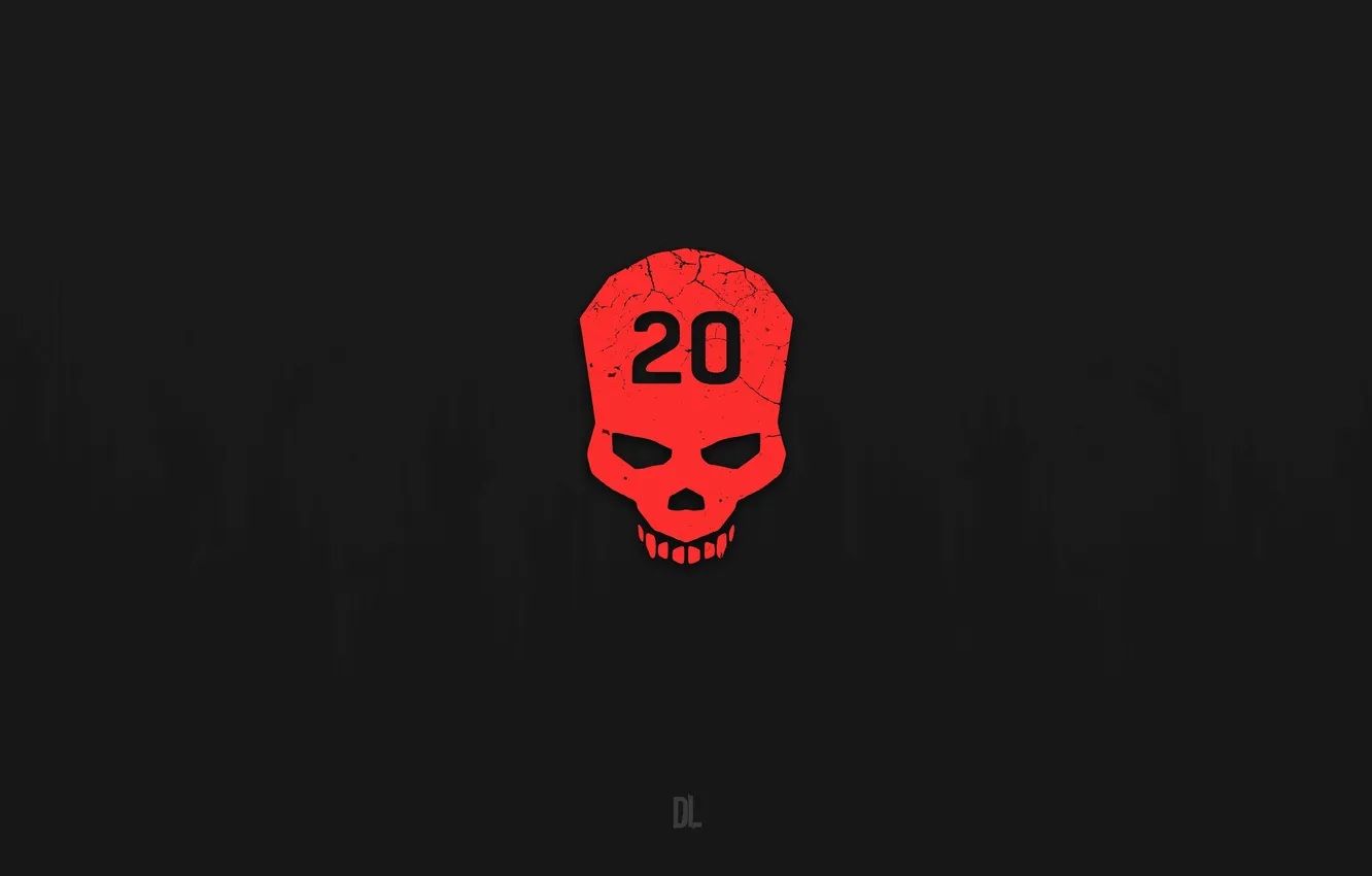 Photo wallpaper the dark background, the game, skull, minimalism, sake, game, minimalism, dark background