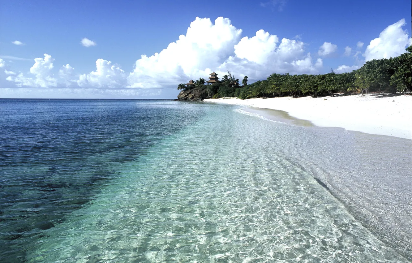 Photo wallpaper sand, beach, water, transparency, the ocean, exotic