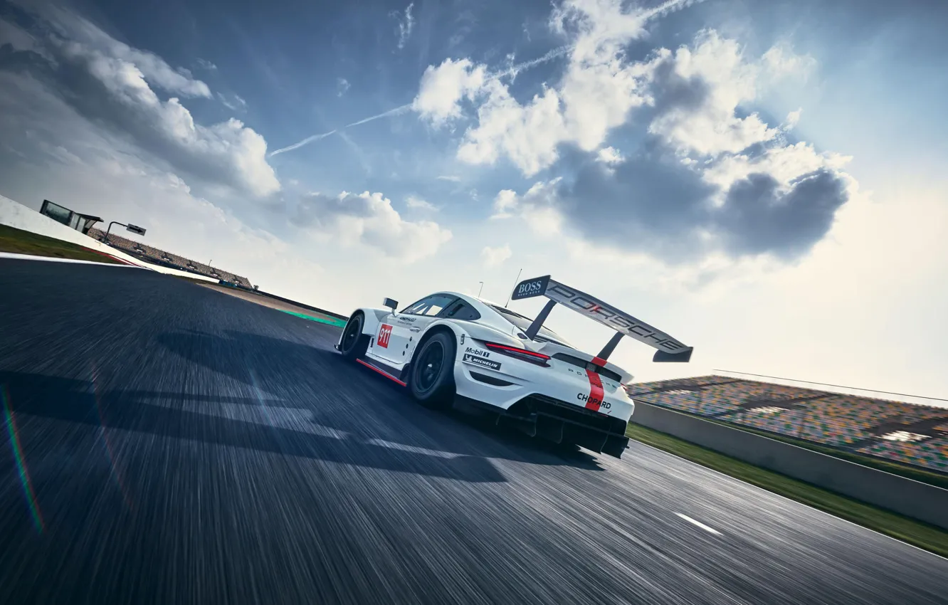 Photo wallpaper Porsche, Speed, Track, Porsche 911, Wing, 2020, Porsche 911 RSR