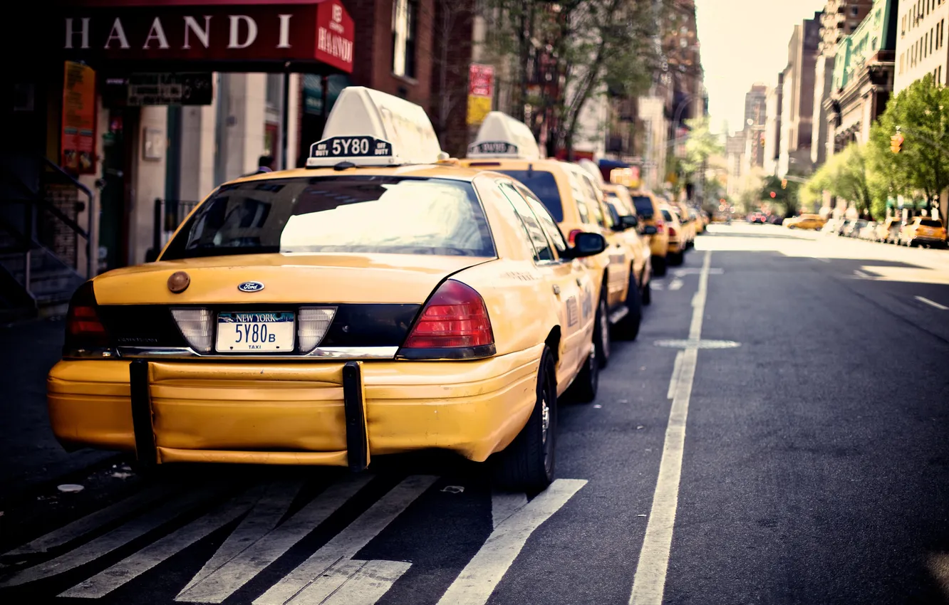 Photo wallpaper the city, taxi, USA, USA, America, New York, New York City