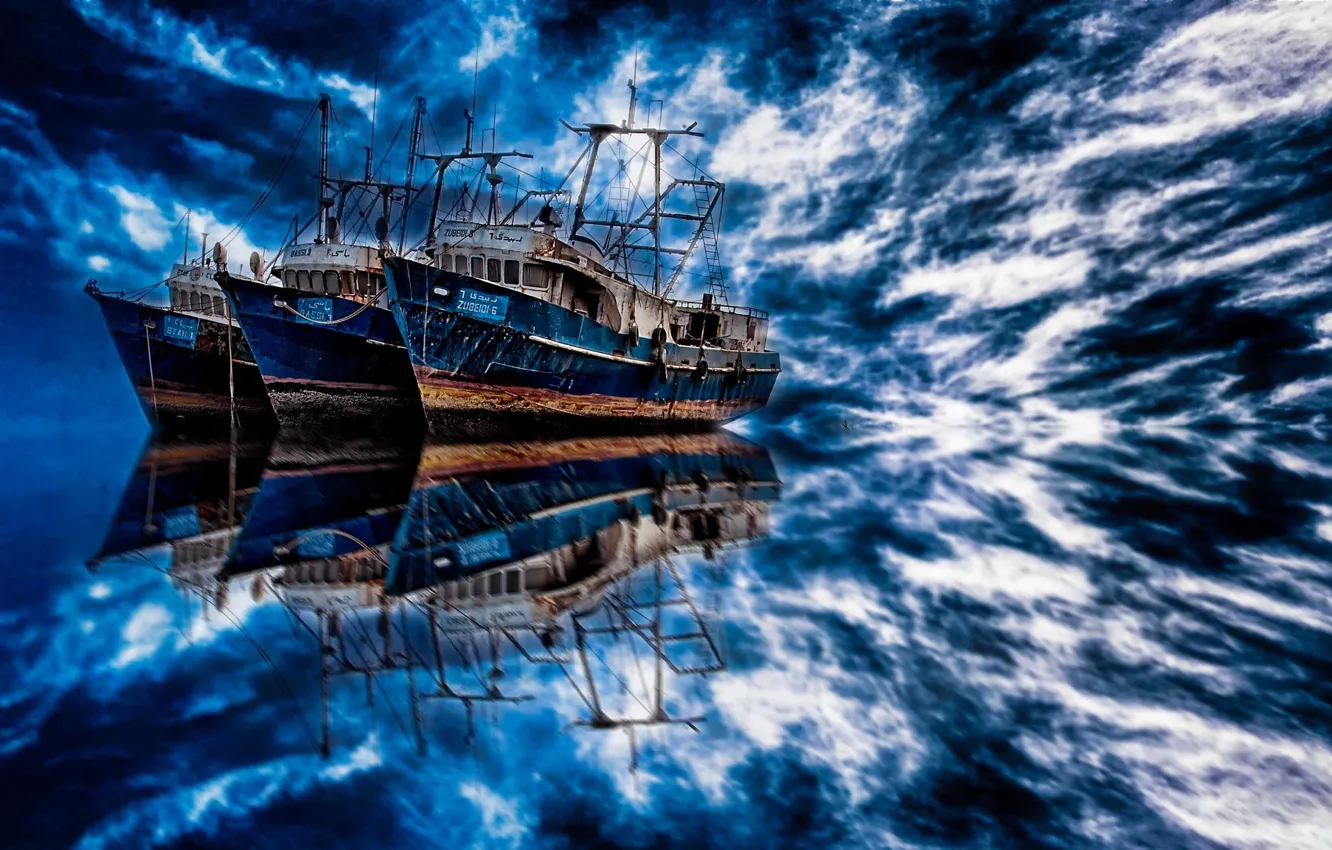 Photo wallpaper dream, blue, the ocean, dream, boat, beautiful, ocean, blue