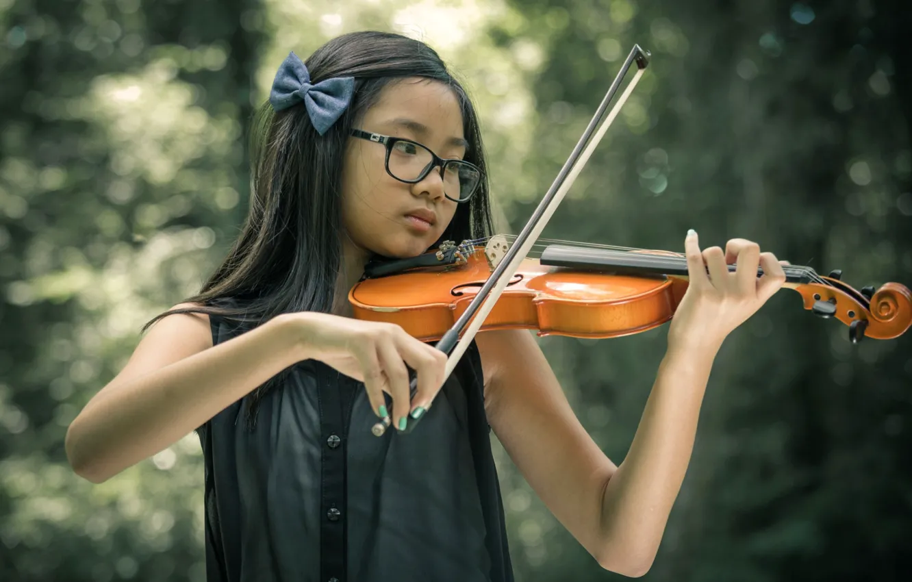 Photo wallpaper music, violin, girl
