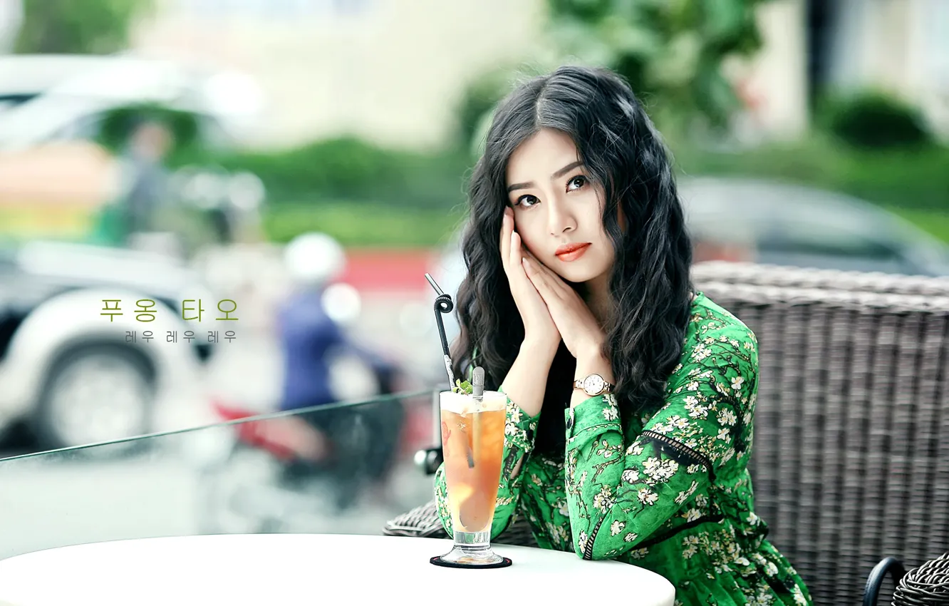 Photo wallpaper look, girl, background