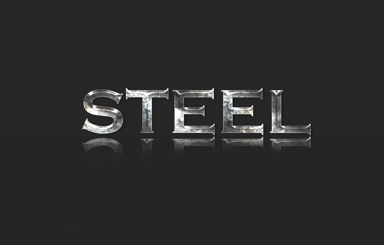 Photo wallpaper text, reflection, steel, minimalism, steel