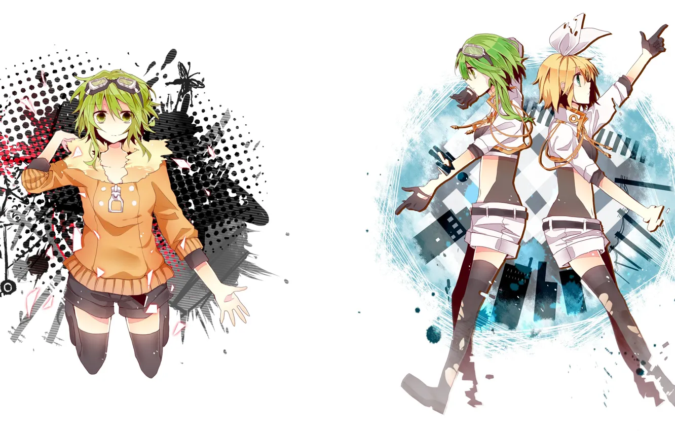 Photo wallpaper style, background, anime, art, Vocaloid, Vocaloid, characters