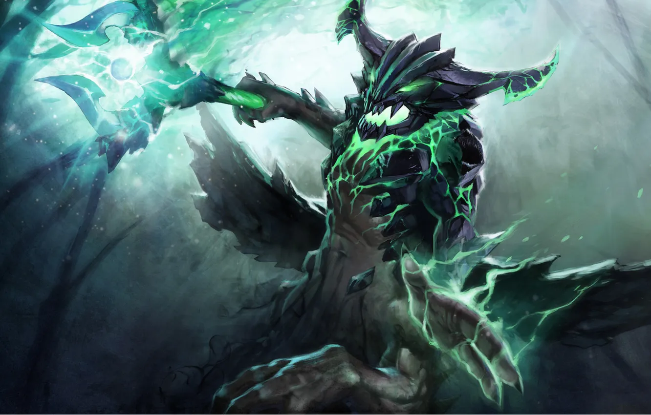 Photo wallpaper fantasy, Valve, art, evil, dota 2, Outworld Devourer