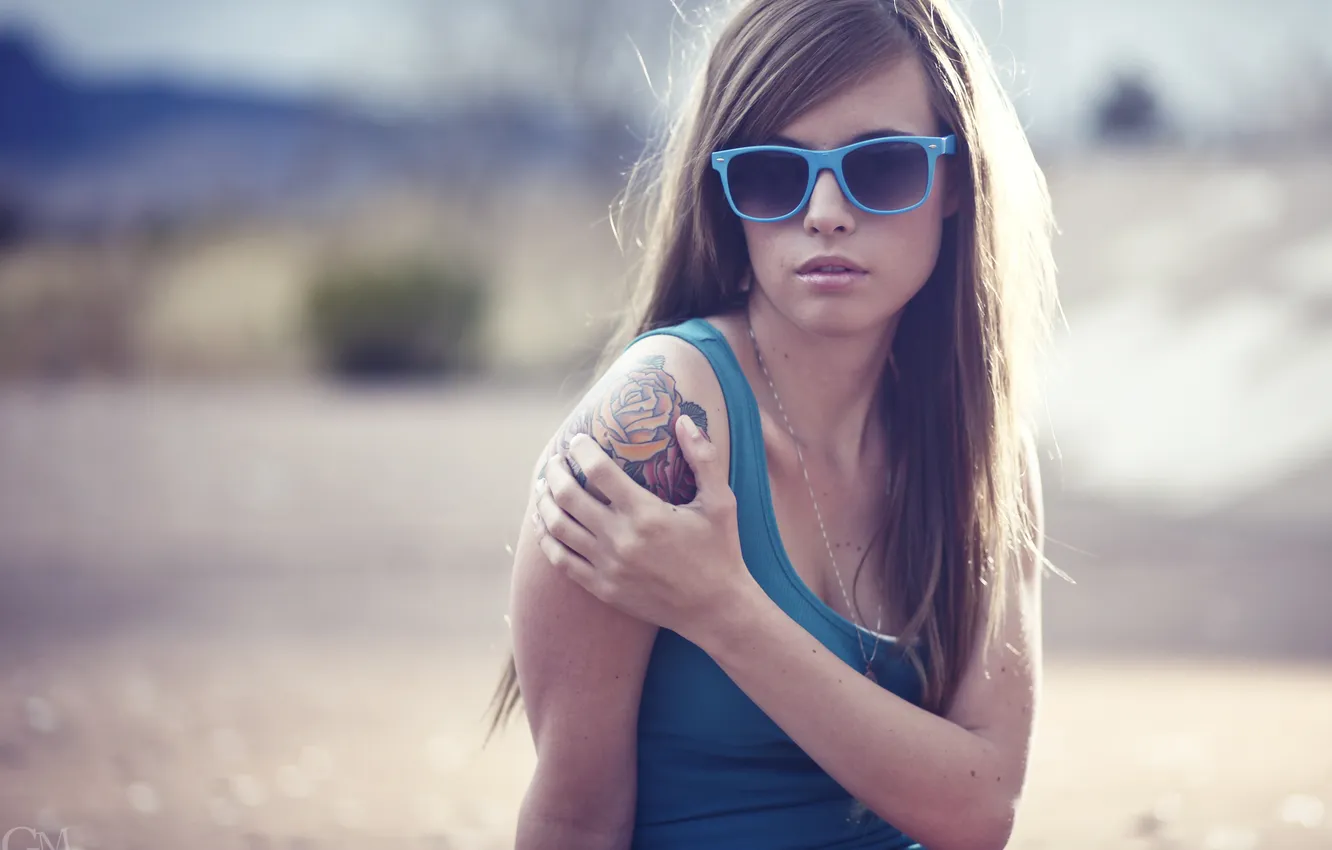Photo wallpaper look, girl, model, glasses, TeraVena SUGIMOTO