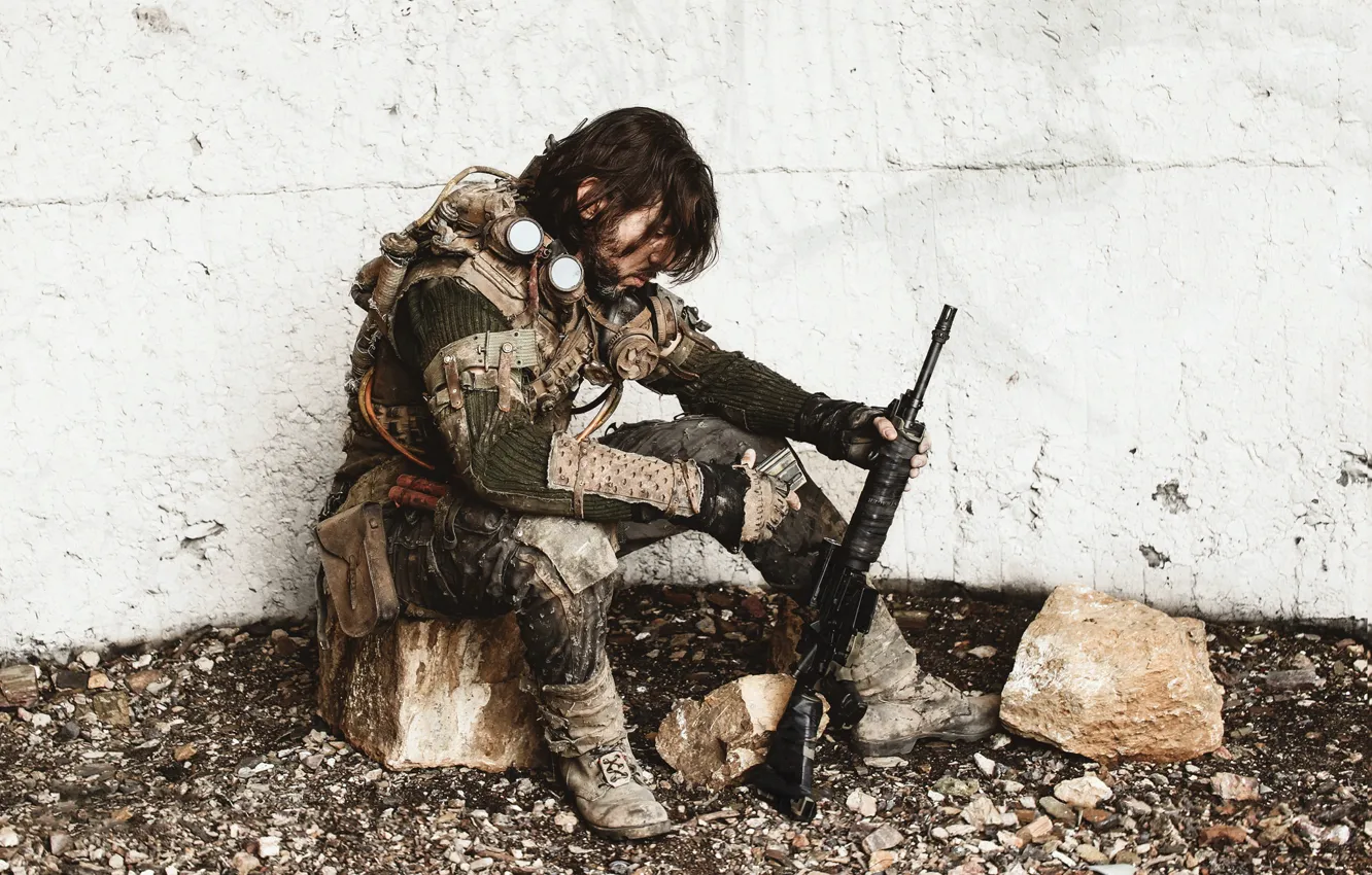 Photo wallpaper weapons, background, people