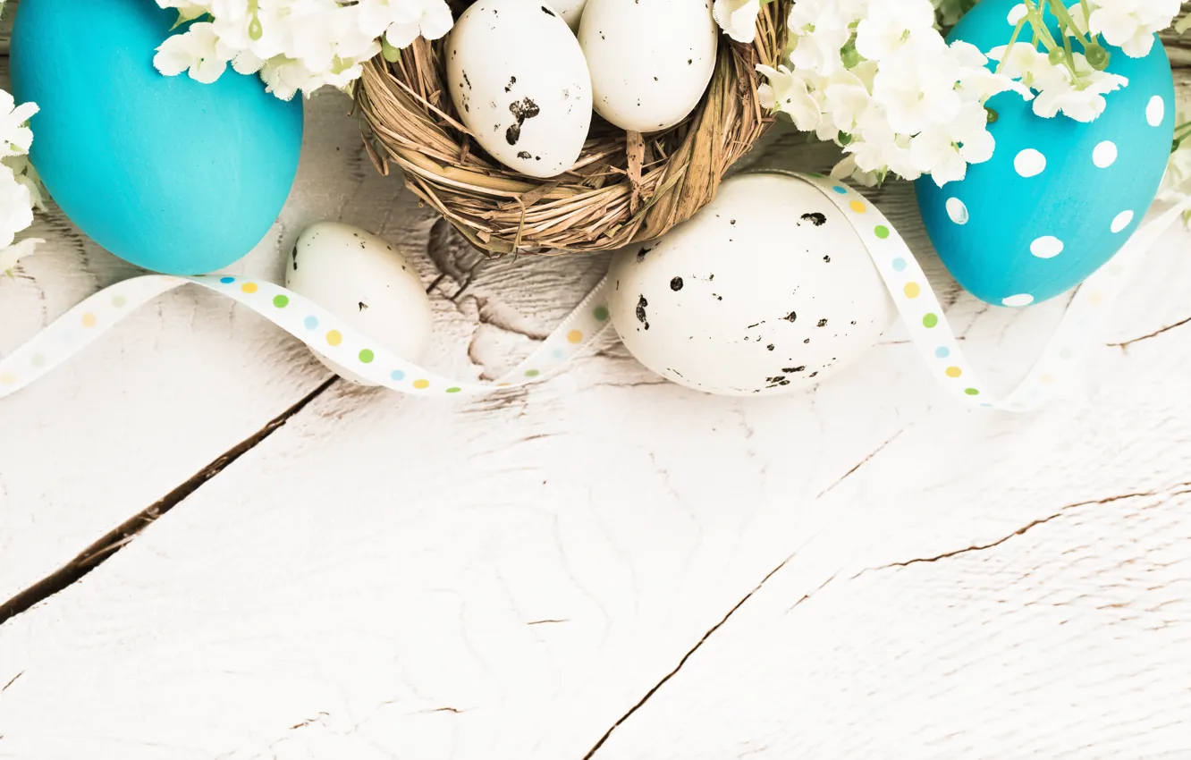 Photo wallpaper flowers, eggs, spring, Easter, flowers, spring, Easter, eggs