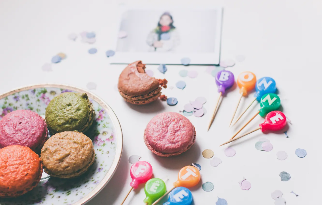 Photo wallpaper cookies, lollipops, macaron