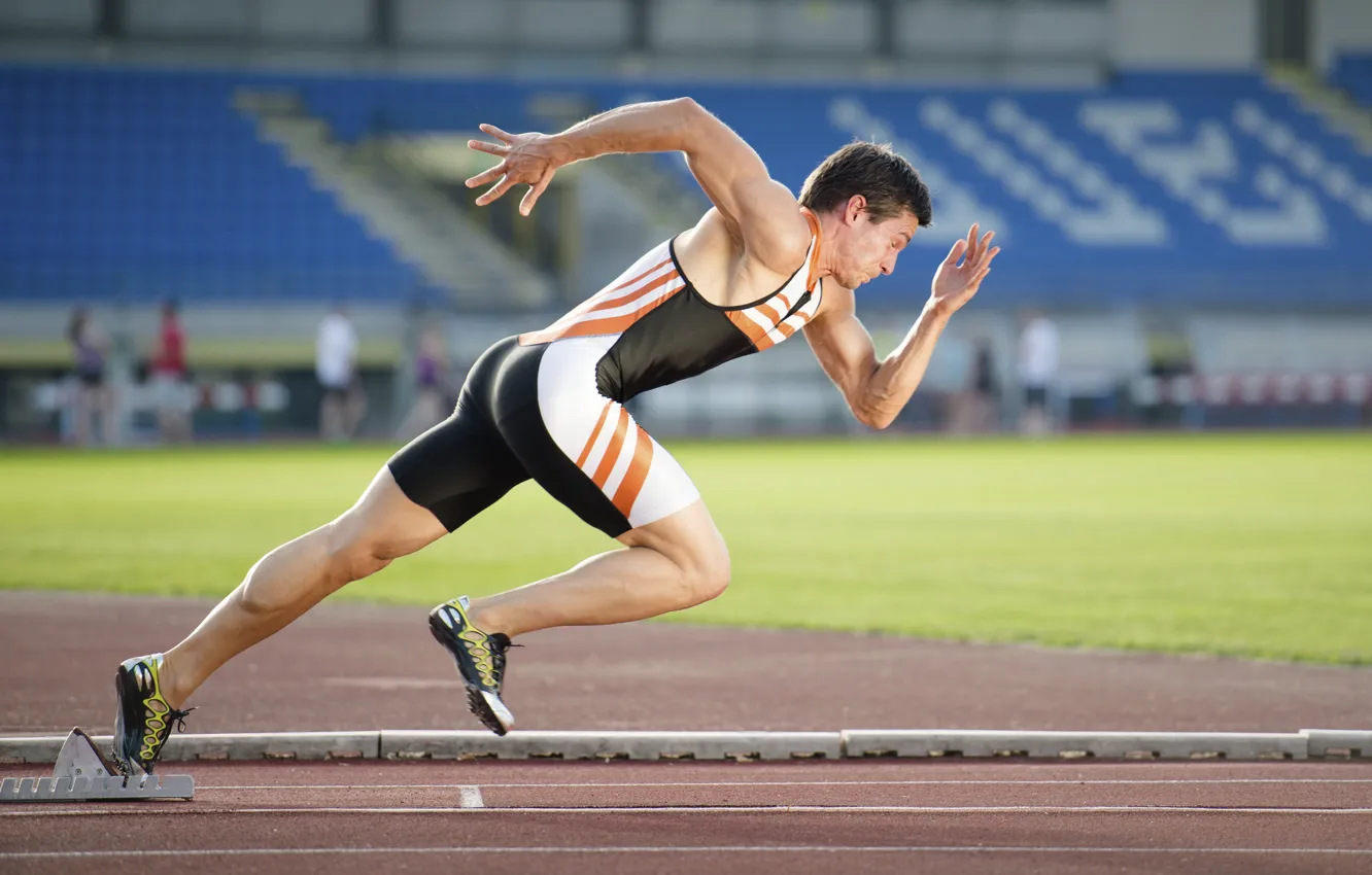Photo wallpaper man, athletics, sprinting