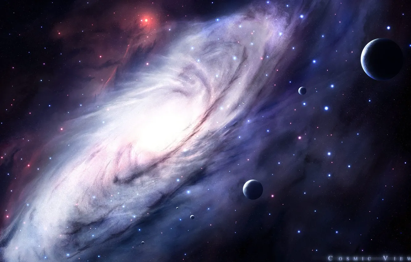 Photo wallpaper space, stars, nebula, vortex