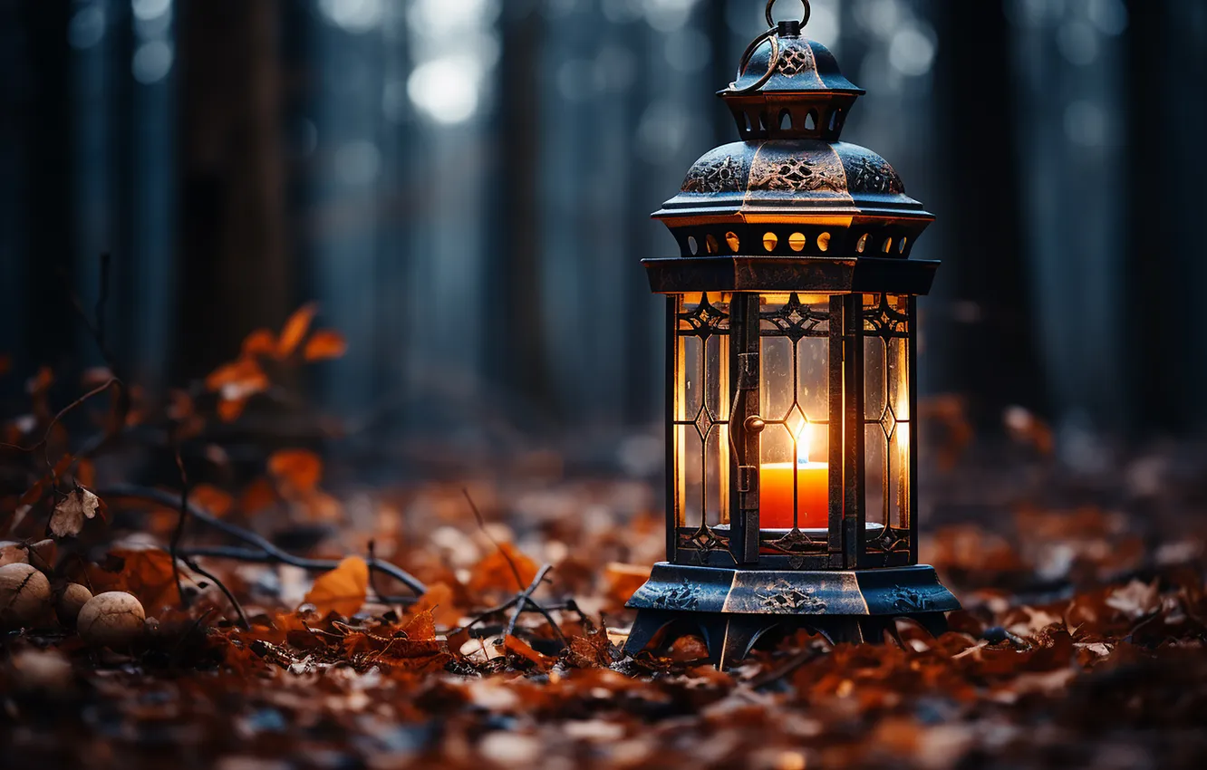 Photo wallpaper winter, snow, night, new year, Christmas, lights, Christmas, night