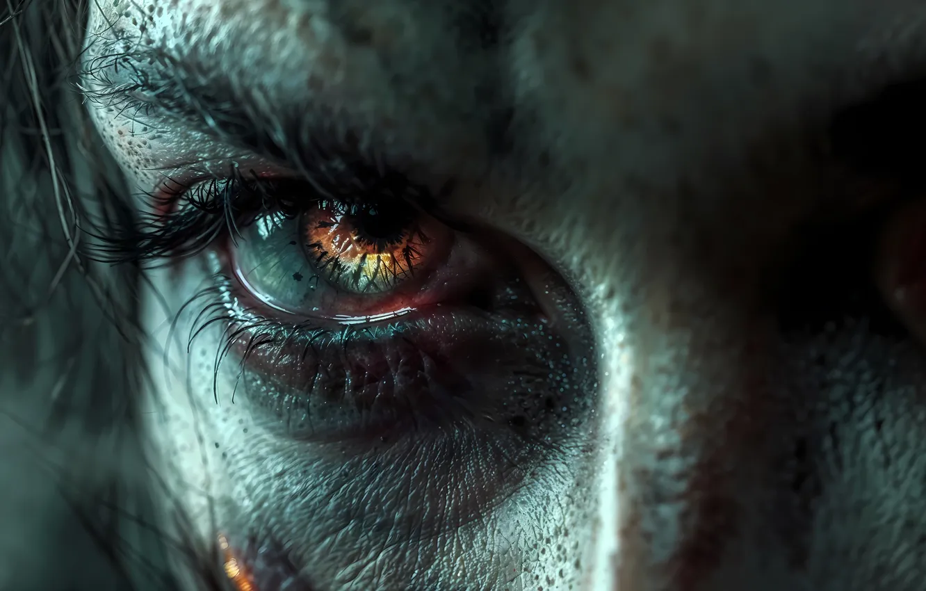 Photo wallpaper eyes, look, girl, the pupil, closeup, obsessed