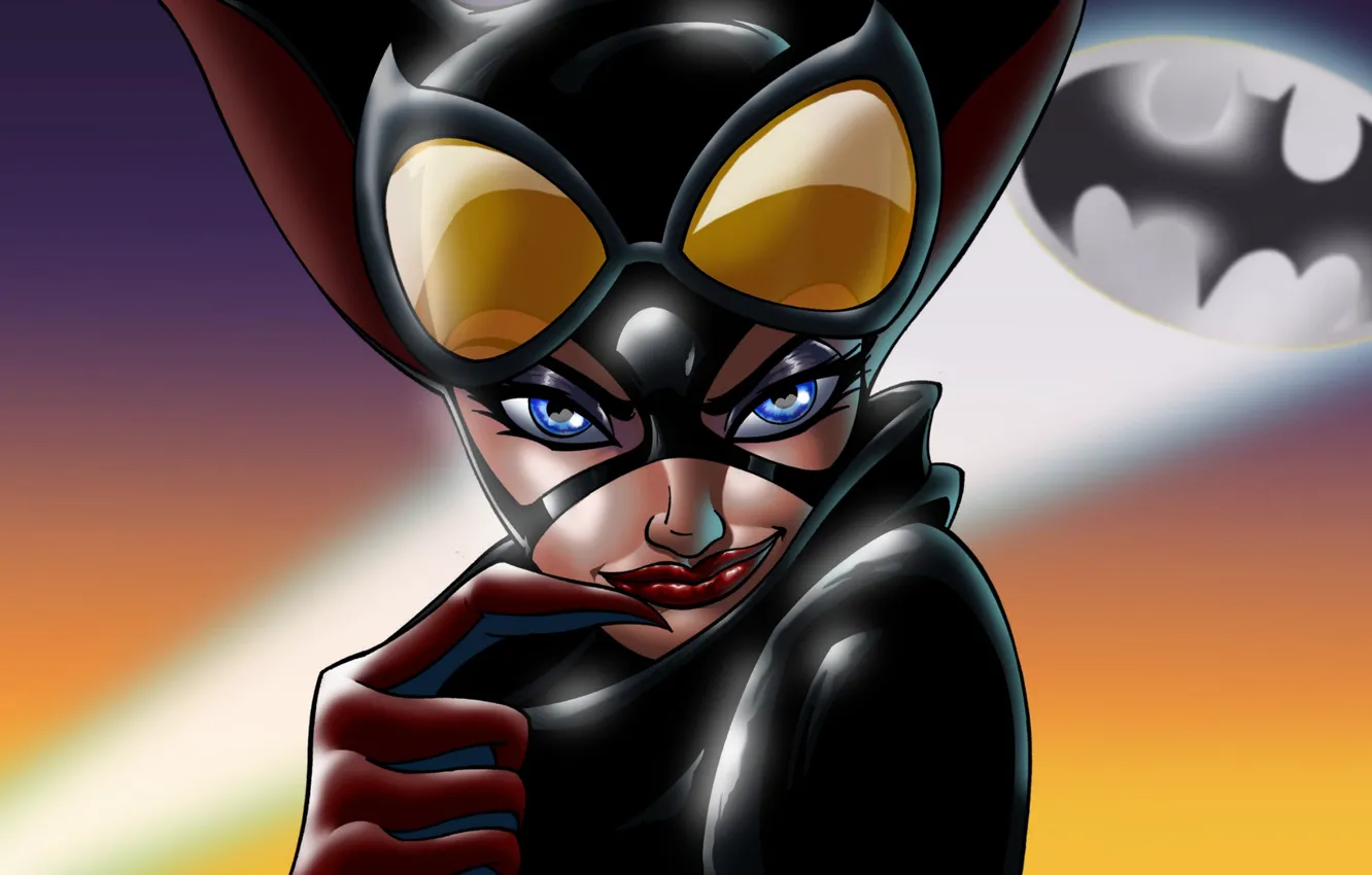 Photo wallpaper look, girl, comic, Cat woman
