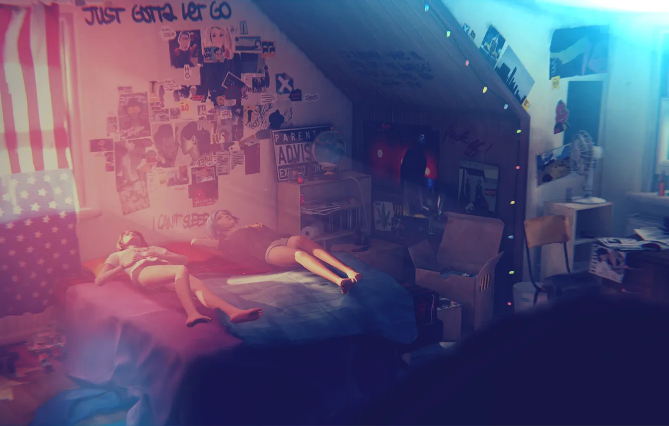 Photo wallpaper bed, morning, Chloe, MAX, Life Is Strange