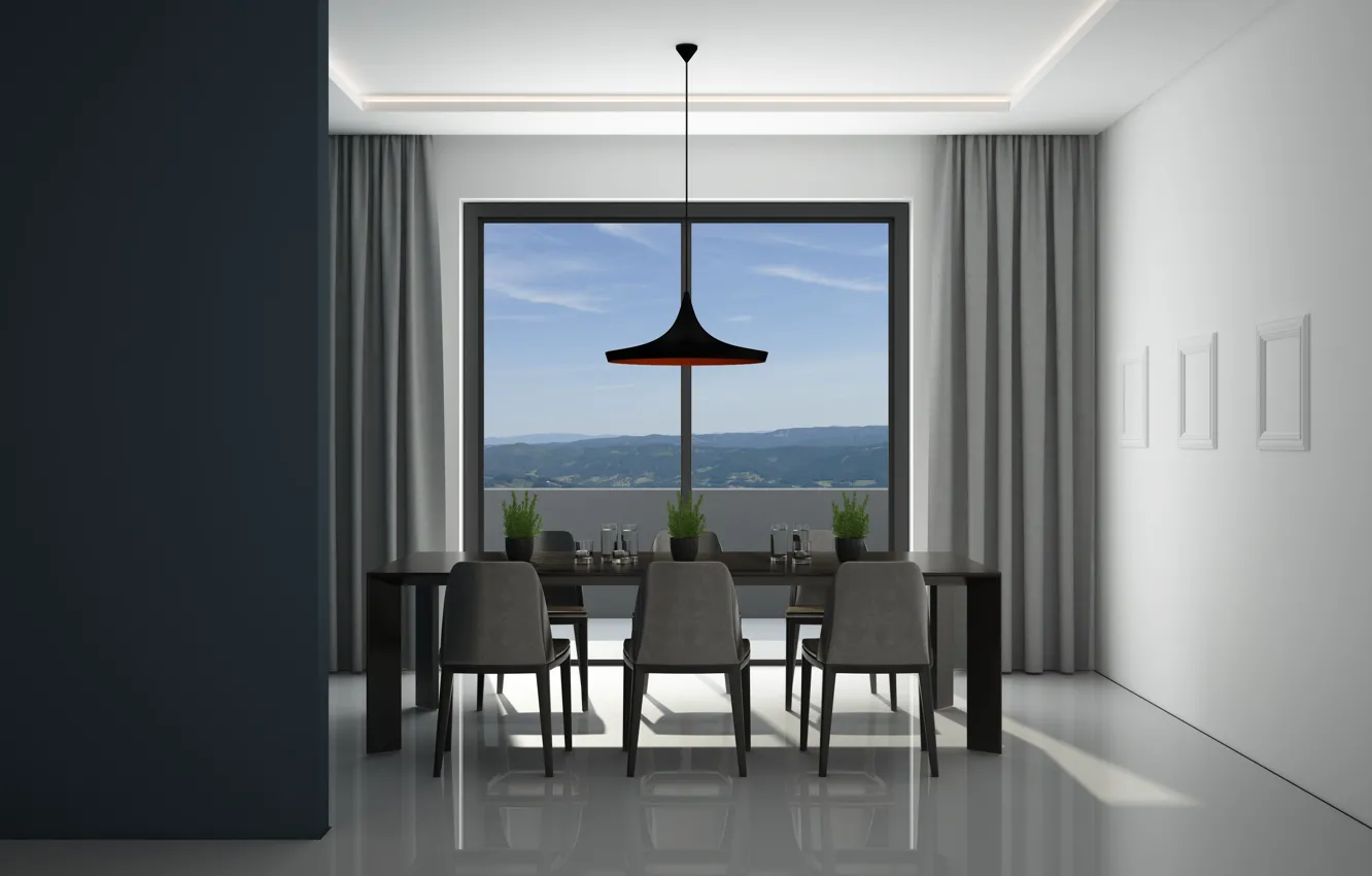 Photo wallpaper dining room, Interier, minimalist architecture