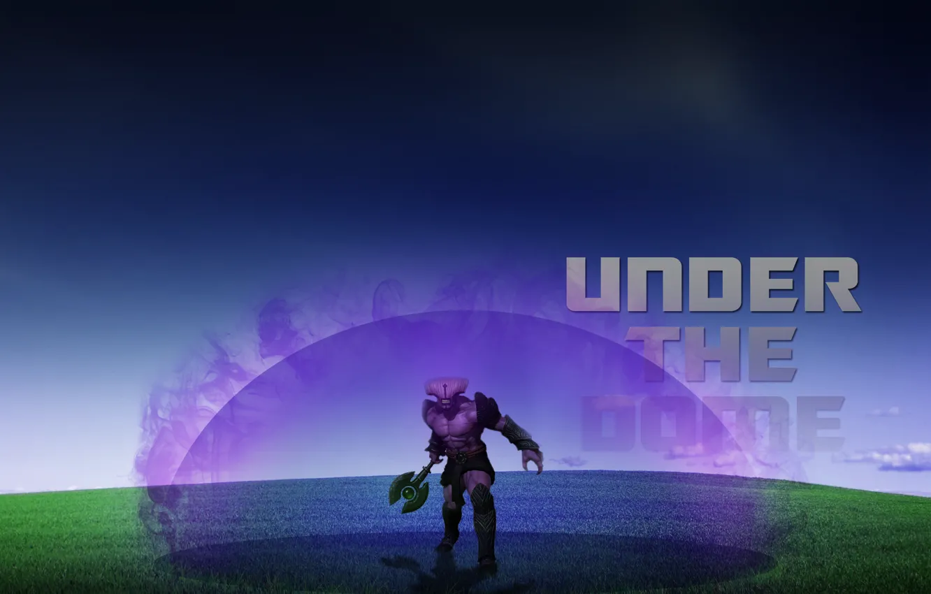 Photo wallpaper the sky, grass, the dome, fail, DotA, DotA 2, dota 2, under the dome