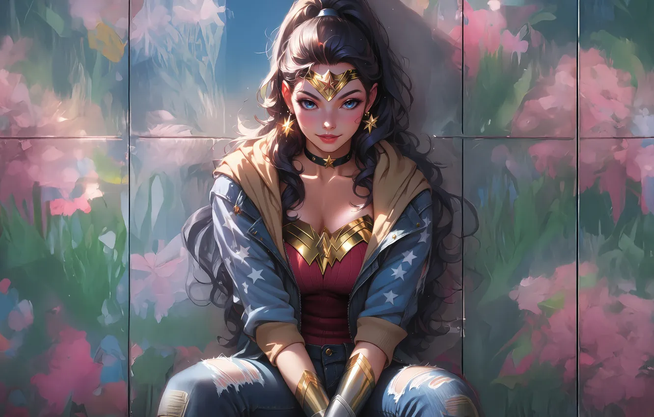 Photo wallpaper Grace, woman, might, Wonder