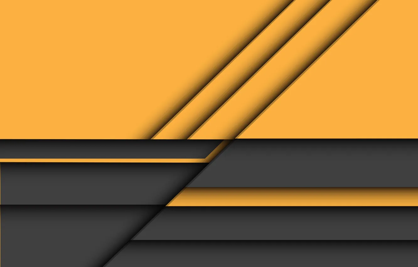 Photo wallpaper line, Yellow, geometry, background, grey 3d