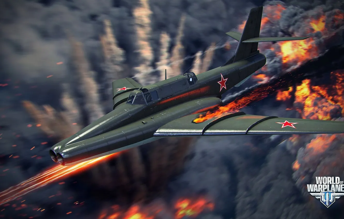Photo wallpaper the explosion, lights, the plane, aviation, air, MMO, Wargaming.Net, World of Warplanes