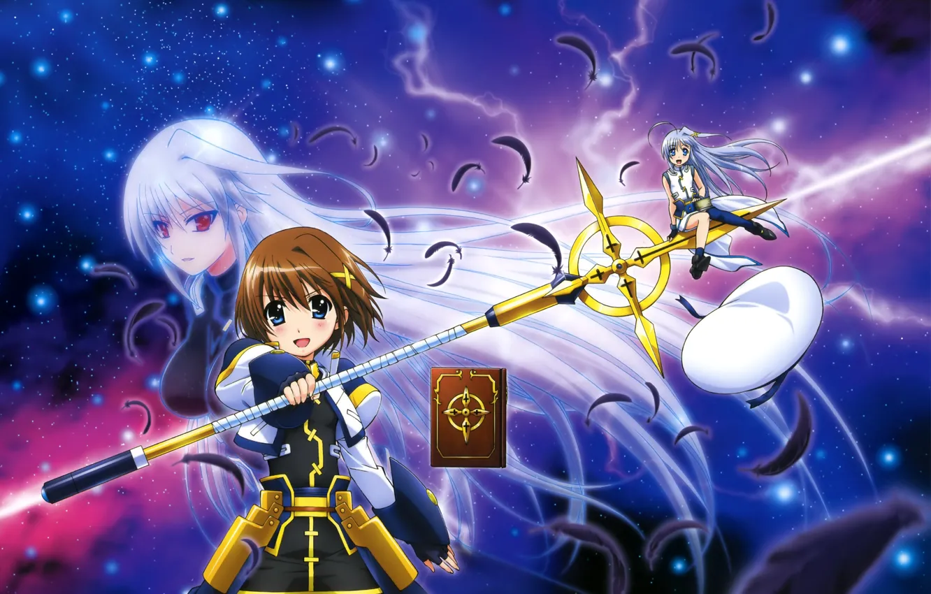 Photo wallpaper anime, art, sword cross, reinforce two, tome of the night sky, Mahou Shoujo Lyrical Nanoha, …
