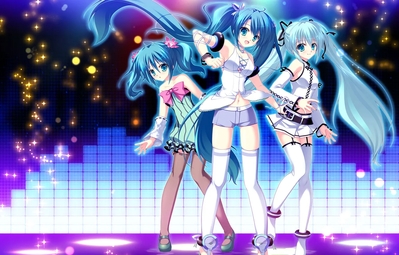 Photo wallpaper girl, abstraction, art, vocaloid, hatsune miku, Vocaloid, project diva, yuki miku