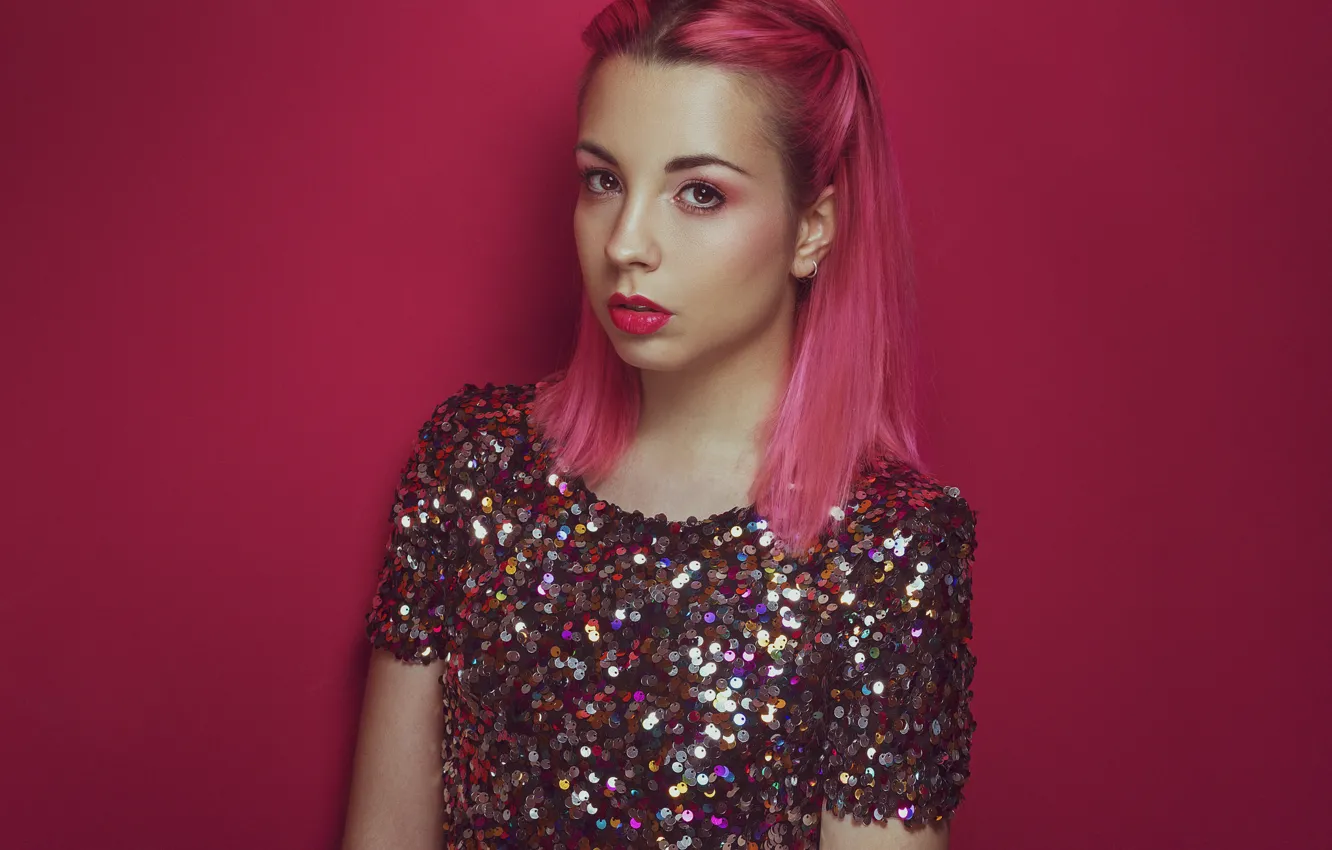 Photo wallpaper girl, face, background, hair, Shine, color, dress