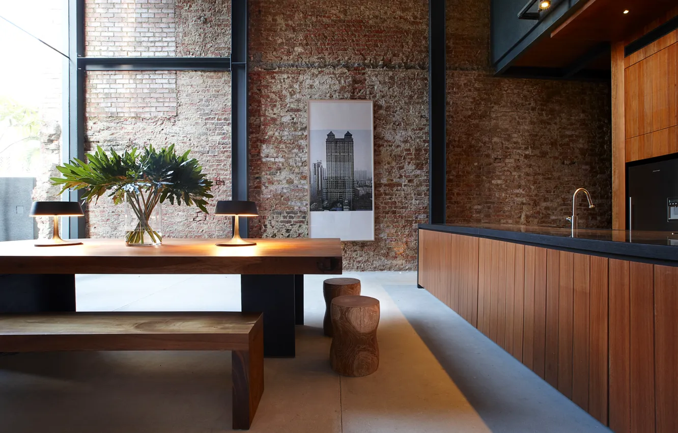 Photo wallpaper design, interior, kitchen.furniture