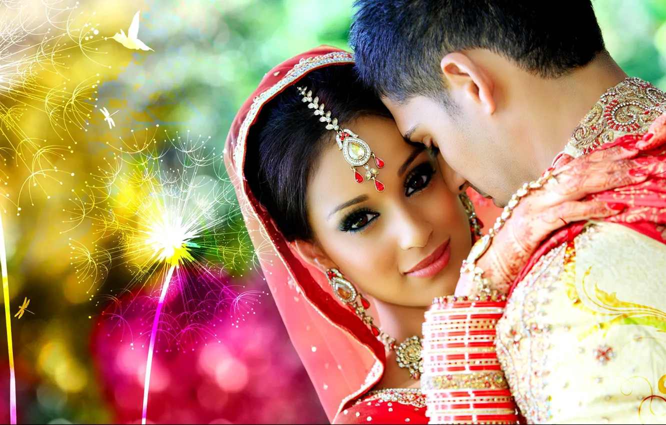 Photo wallpaper decoration, woman, clothing, India, male, wedding
