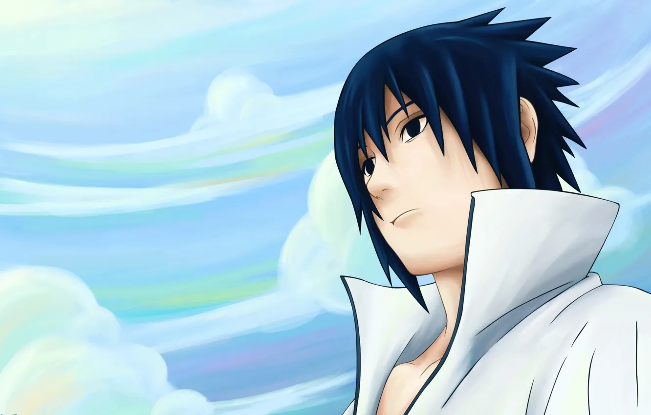 Photo wallpaper look, calm, indifference, guy, Naruto, Naruto, art, Uchiha Sasuke