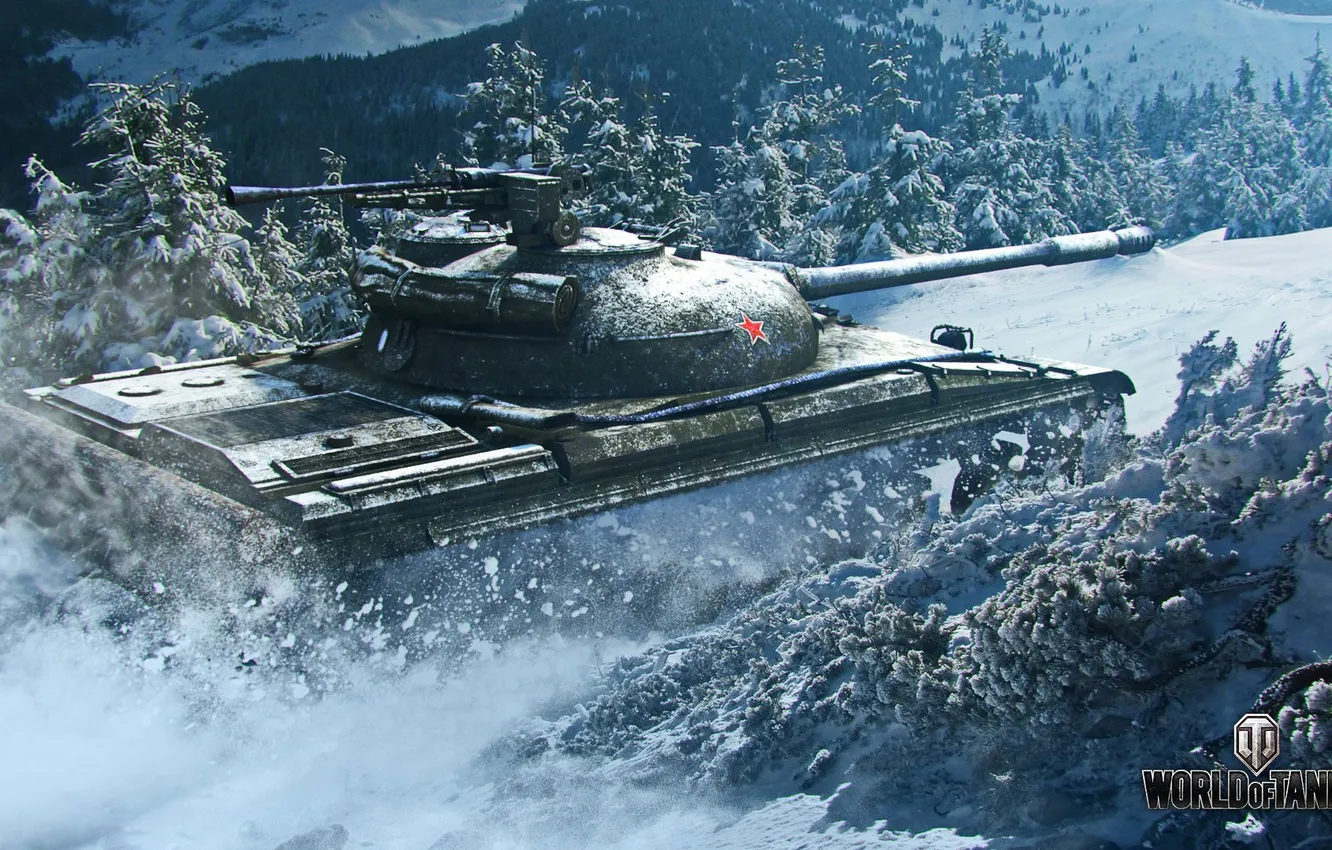 Photo wallpaper snow, tank, USSR, USSR, WoT, tank, World of Tanks, tanks