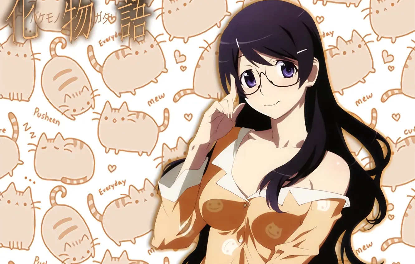 Photo wallpaper girl, anime, art, Seals, Bakemonogatari