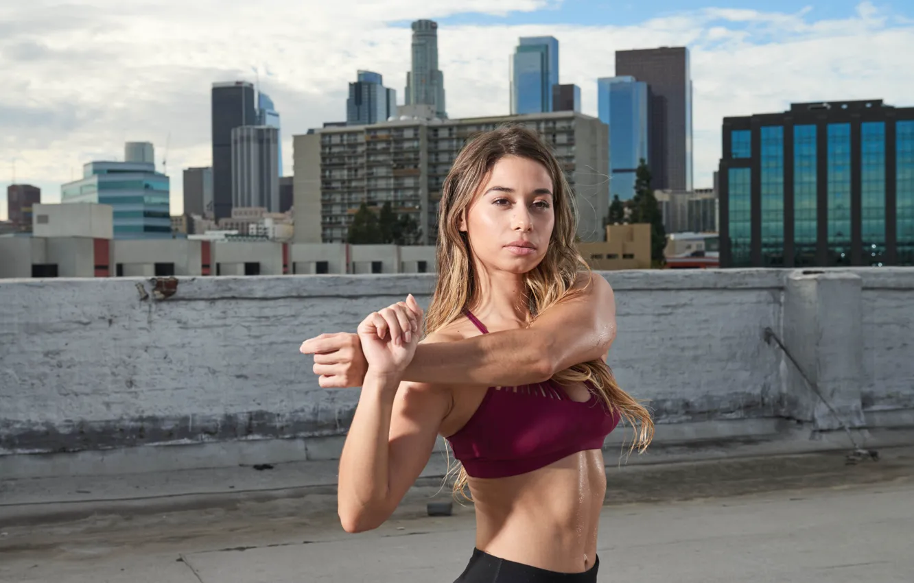 Photo wallpaper female, workout, fitenss